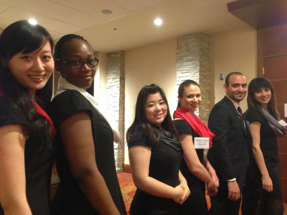 Enactus team getting ready to walk in and present at the regional competition