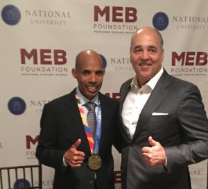Chancellor Cunningham with Meb Keflezighi