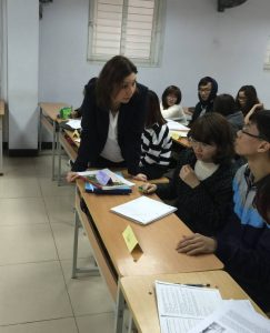 Christine Knorr teaching in Vietnam
