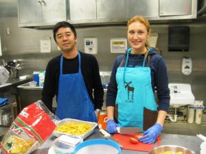 IMG_3637 -Jan. 5- J & N help get everything ready for the students' lunch -which starts in less than 1 hour! -comprsd,adj