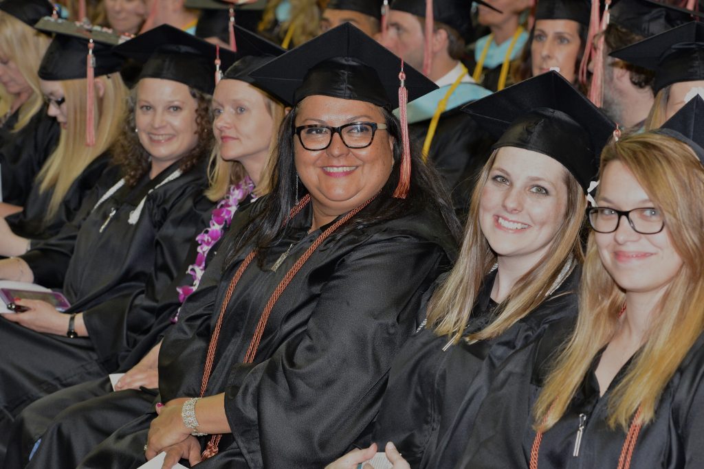 Graduates at commencement