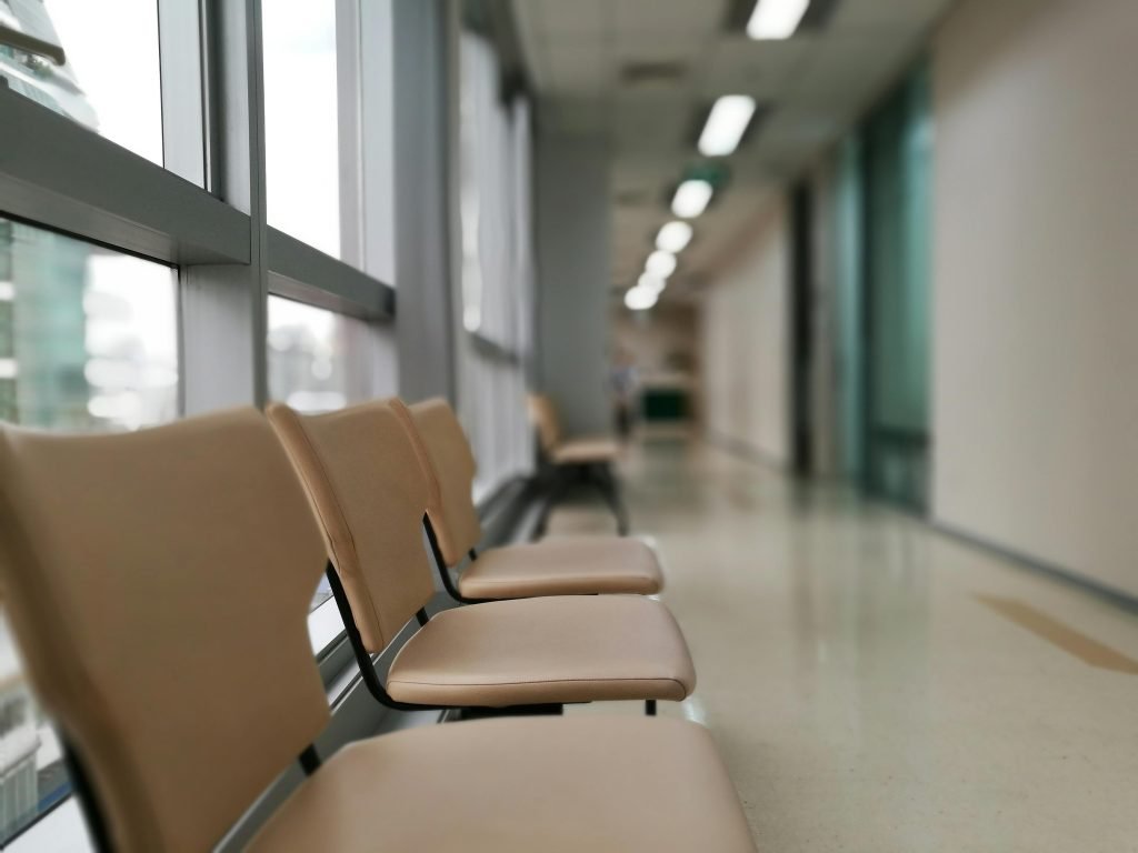 A healthcare facility waiting area in need of a healthcare administrator.